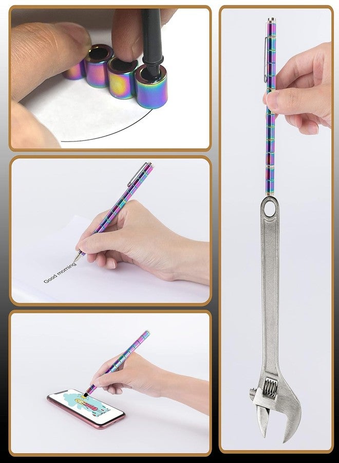 XIBO Magnetic Fidget Pen Rainbow Color Magnetic Toys | Decompression Metal Pen | Multifunction Writing Magnet Ballpoint | Fidget Cool Gadgets Toys Gifts for Kids, Boy, Girls Friends. - Image 3